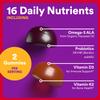 SmartyPants Organic Toddler Multivitamin Gummies: Probiotics, Omega 3 (ALA), Vitamin D3, C, Vitamin B12, B6, A, K & Zinc, Beta Carotene, Gluten Free, Three Fruit Flavors, 60 Count (30 Day Supply) view 4