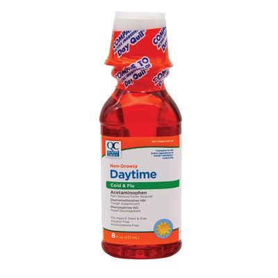 Quality Choice Daytime Non-Drowsy Cold & Flu Liquid 8oz - Pack of 8