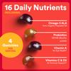 SmartyPants Organic Kids Multivitamin Gummies: Probiotics, Omega 3 (ALA), Vitamin D3, C, Vitamin B12, B6, A, K & Zinc for Immune Support, Biotin, Three Fruit Flavors, 120 Count (30 Day Supply) view 4
