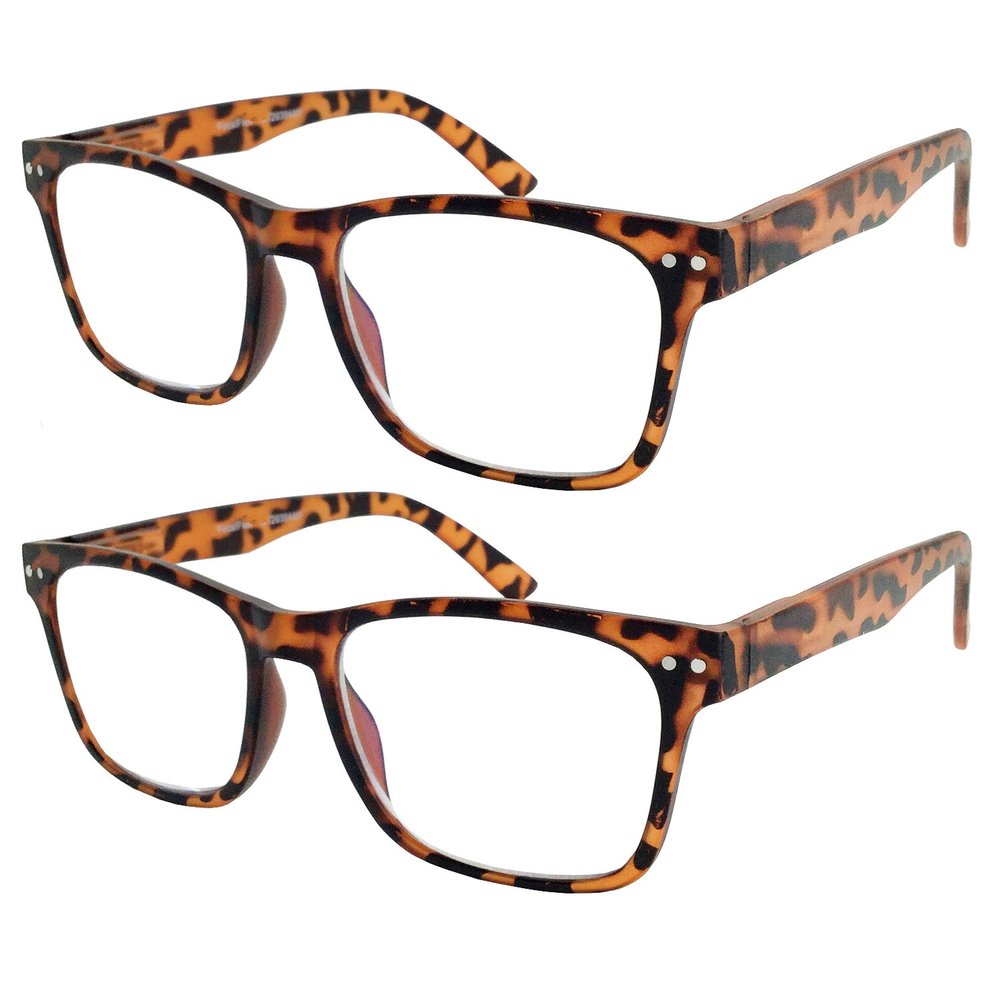 2 Pack Bulk Multi Focus 3 Power Progressive Reading Glasses - No Line (2 Pack Tortoise, 1.00)