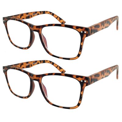 2 Pack Bulk Multi Focus 3 Power Progressive Reading Glasses - No Line (2 Pack Tortoise, 3.50)