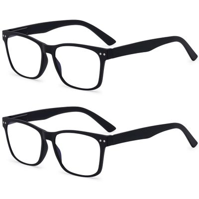 2 Pack Bulk Multi Focus 3 Power Progressive Reading Glasses - No Line (2 Pack Black, 3.50)