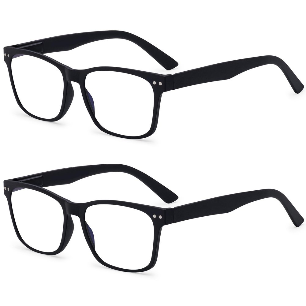 2 Pack Bulk Multi Focus 3 Power Progressive Reading Glasses - No Line (2 Pack Black, 3.50)