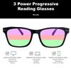 2 Pack Bulk Multi Focus 3 Power Progressive Reading Glasses - No Line (1 Black, 1 Tortoise, 3.50) view 2