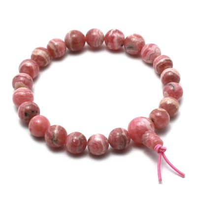 CrystalAge Rhodochrosite Power Bead Bracelet ~AA Grade