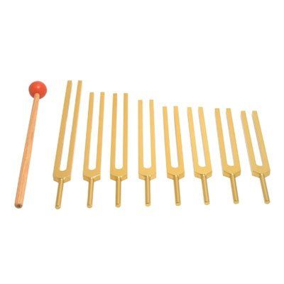 TFS Tuningforkshop Gold Finish 8 Harmonic Spectrum Tuning Forks