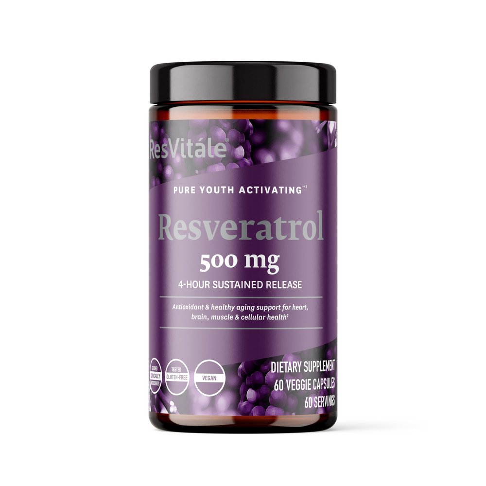 ResVitle Resveratrol 500 mg - Resveratrol Supplement for Men and Women - 60 Veggie Capsules