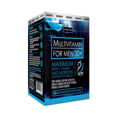 ACTIF Organic Multivitamin for Men Age 30+ with 30 Organic Vitamins and Organic Herbs, Non-GMO, Made in USA, 90 Count