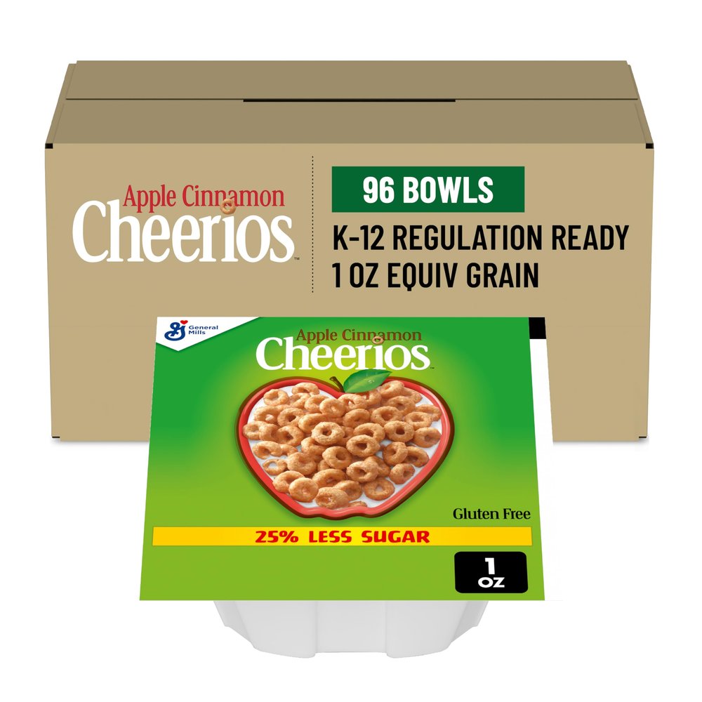 Apple Cinnamon Cheerios Bowl Pak Cereal, 96Count