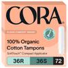 Cora Organic Cotton Tampons Multipack (36 Regular, 36 Super Tampons) view 1