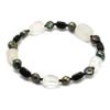 CrystalAge Black Onyx & Quartz Gemstone Bracelet with Green Freshwater Pearls view 1