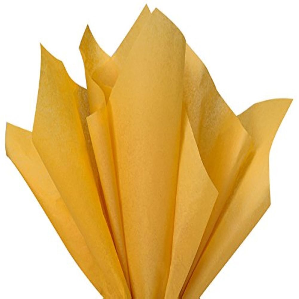 A1 Bakery Supplies Noble Gold Dark Yellow Bulk Tissue Paper 15" X 20" 100 Sheets Premium Tissue Paper Made in USA