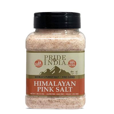 Pride Of India - Dark Himalayan Pink Salt - Enriched w/ 84+ Natural Minerals, Fine Grind 1 Pound (16 oz) Dual Sifting Jar - Easy Flow Granules - No Grinding Needed, Unrefined, Natural Bold Pure Taste