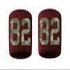 #82 Embroidered/Stitched Sweatband Wristband MAROON Sweat Band w/ CAMO CAMOUFLAGE Number (2 Pack) view 1