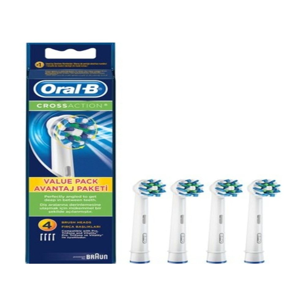 Oral-B Cross Action Replacement Brush Heads Eb50 - Pack of 4