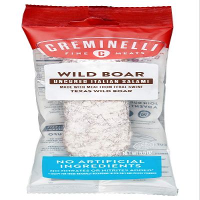 Creminelli Wild Boar Salami, (1 count, 5.5oz), No Added Nitrates or Nitrites, No Artificial Ingredients, Gluten Free, Keto & Paleo Friendly Snacks, 44g Protein Per Package, 0g Sugar**,