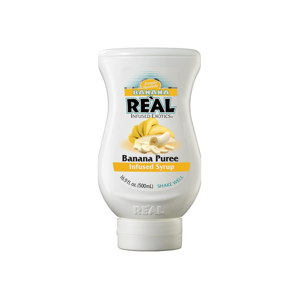 BANANA REL, Banana Puree Infused Syrup, 16.9 FL OZ Squeezable Bottle (Pack of 1)