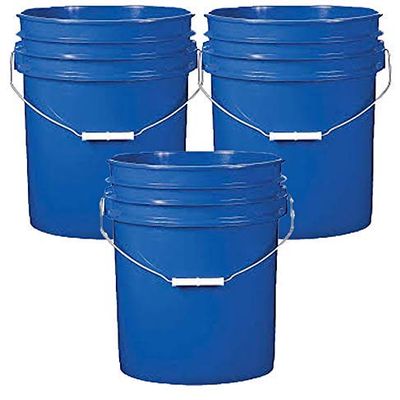 5 Gallon (20L) Plastic Buckets, 3-Pack - Blue
