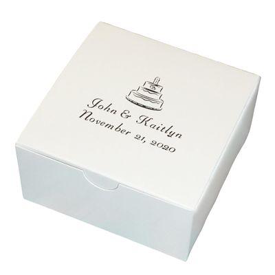 Personalized Party Favor Treat Box - White 4x4x2" (200)
