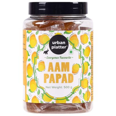 Urban Platter Aam Papad | 17.64 Oz (500g) | Indian Mango Fruit Leather | Sweet & Tangy Snack | Made from Real Mango Pulp | Soft, Chewy & Delicious Candy | Vegan & Preservative-Free