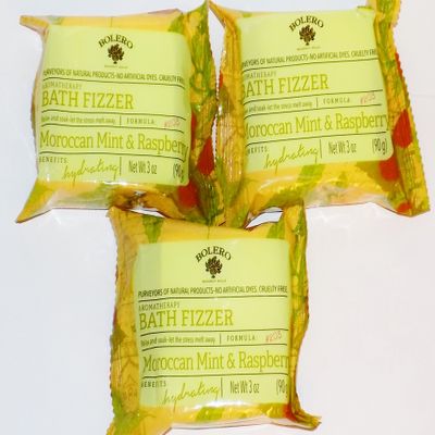 Bolero Beverly Hills Moroccan Mint & Raspberry Bath Fizzer, 3 Pack