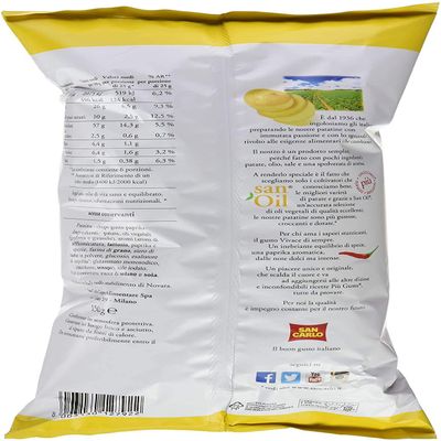 3x San Carlo Pi Gusto Crisps Potato Chips with Mild Chilli 50g