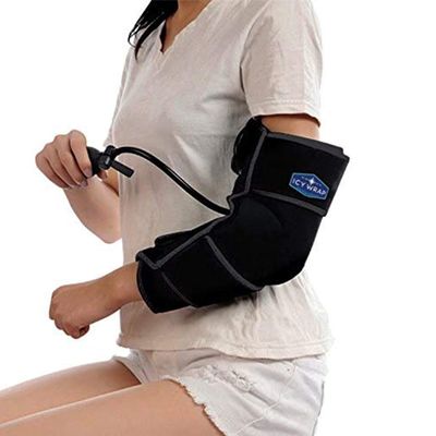 Cold Pack Compression Wrap for Elbow and Joints by Icy Wrap - Ice Pack Therapy Cryo-Cool Flexible Treatment for Injuries, Aches, Swelling, Sprains, Inflammation, Post Surgery Recovery