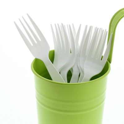 AmerCareRoyal Medium-Heavy Weight Unwrapped Disposable Polystyrene Plastic Forks for Restaurants and Catering, White, Pack of 1000