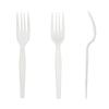 AmerCareRoyal Medium-Heavy Weight Unwrapped Disposable Polystyrene Plastic Forks for Restaurants and Catering, White, Pack of 1000 view 3