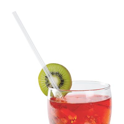 AmerCare 7.75 Inch Jumbo Clear Paper Wrapped Straws, Case of 2000