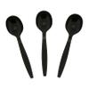 AmerCareRoyal Heavy Weight Unwrapped Disposable Polypropylene Plastic Soup Spoons for Restaurants and Catering, Black, Pack of 1000 view 2