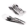AmerCareRoyal 4-in-1 Disposable Silverware Medium Weight Plastic Utensil Set with Teaspoon, Fork, Knife and 12x13 inch Napkin - Individually Wrapped Cutlery Meal Kit, Black, Case of 250 view 2