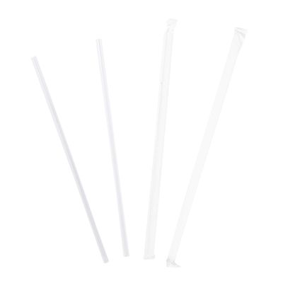 AmerCare 9 Inch Jumbo Clear Paper Wrapped Straws, Case of 12,000