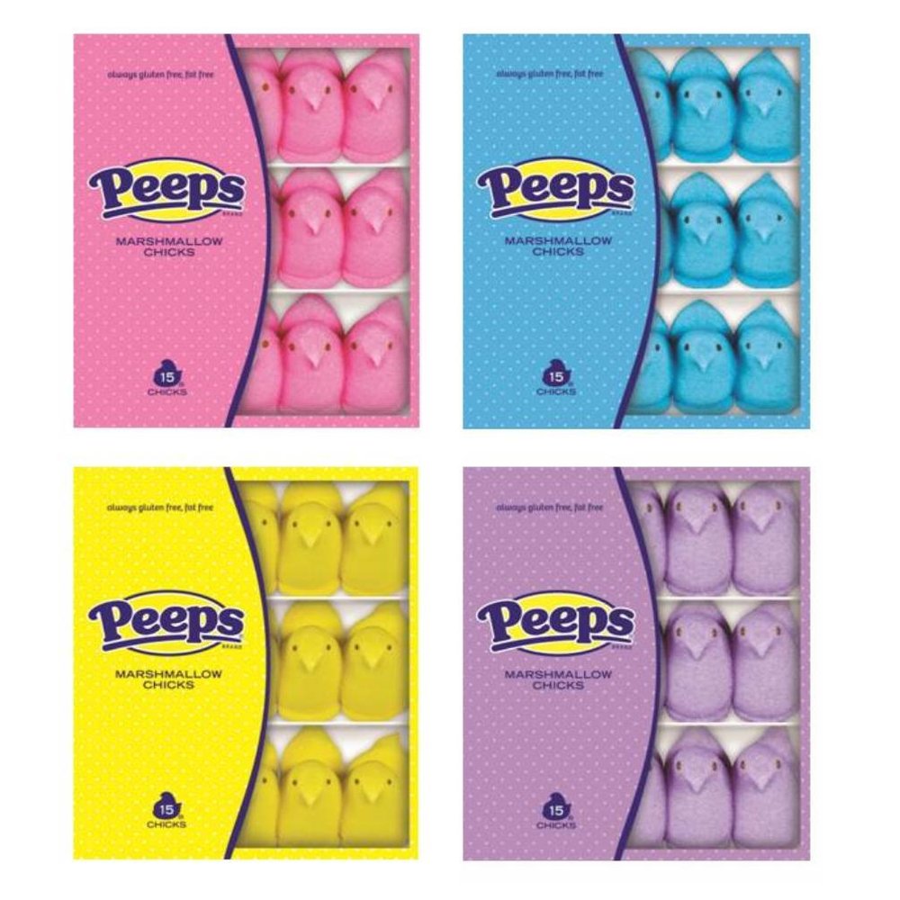 Easter Chicks Marshmallow Peeps Value Pack Bundle: 4 Assorted Colors (Total 60 Chicks)