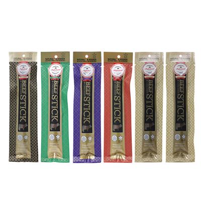 Aufschnitt Grass Fed Beef Jerky Sticks - Low Sodium, Certified Kosher - Made in USA - Keto Friendly - 6 Pack, Variety