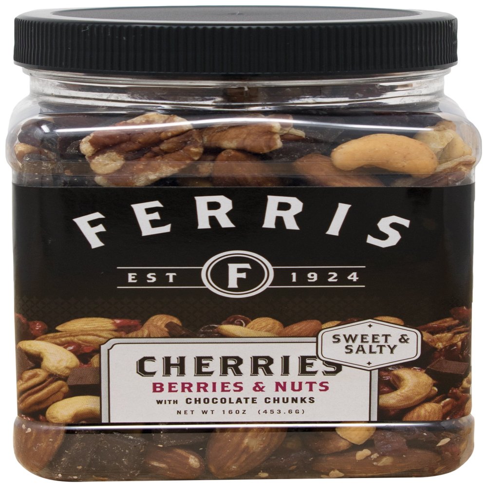 Ferris Coffee & Nut Cherries Berries & Nuts, Chocolate Chunks Roasted & Salted Mix, 16 Ounce
