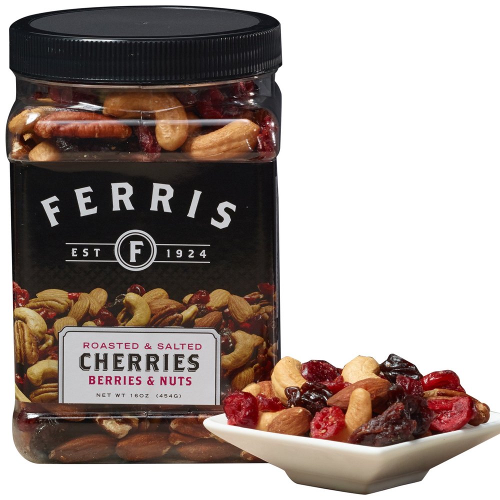 Ferris Coffee & Nut Cherries Berries & Nuts, Roasted & Salted Mix, 16 Ounce