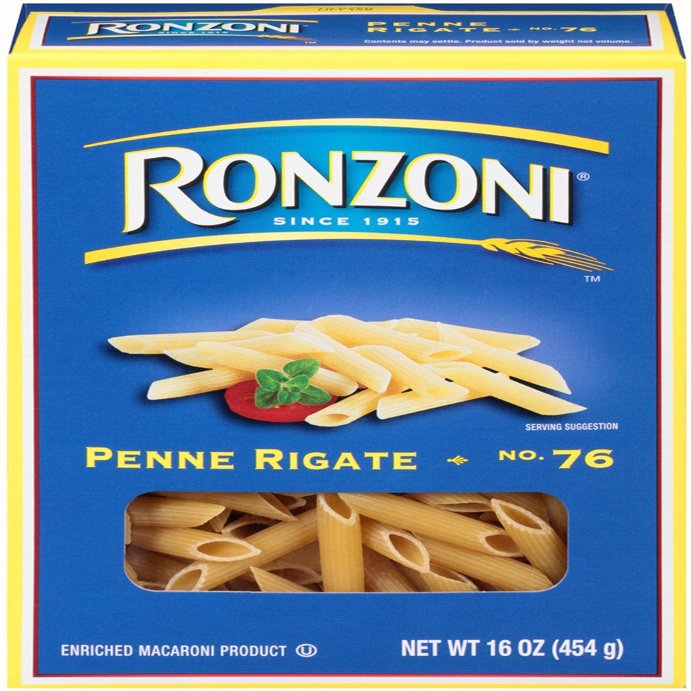 Ronzoni Penne Rigate, 16 oz (Pack of 12)