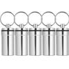 1pc/5pcs Box, Aluminum Alloy Climbing Box Case Bottle Container Keychain(Silver-5pcs) Outdoor Dining Tableware Holder Keychain Container Key view 1
