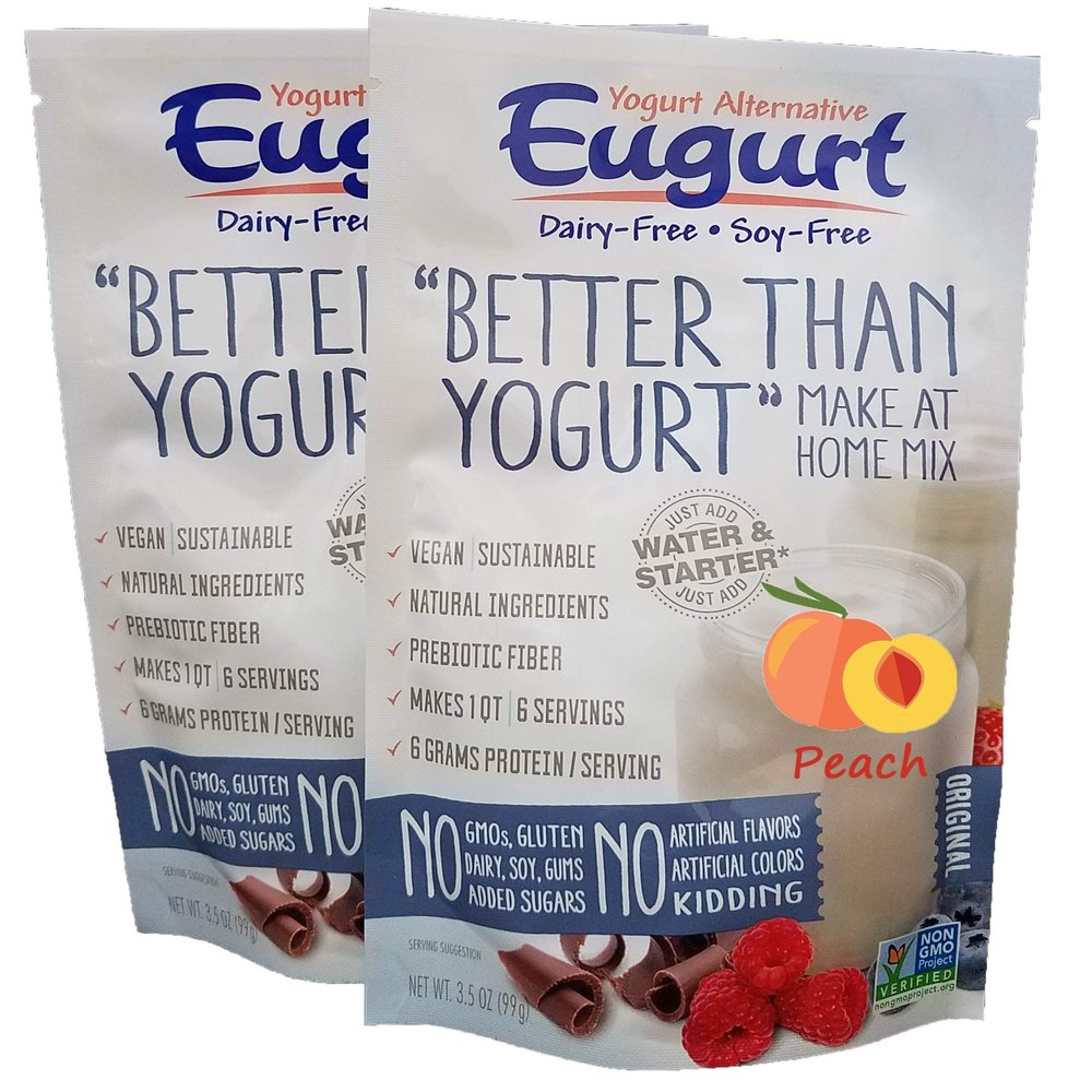 "Better Than Yogurt" Make At Home Mix (Dairy and Soy Free!) (Peach, 2-Pack)