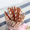 100 Pieces Rose Gold 4 Designs Striped and Wave Foil Design Paper Straws for Birthday Wedding Party Baby Shower view 2