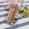 100 Pieces Rose Gold 4 Designs Striped and Wave Foil Design Paper Straws for Birthday Wedding Party Baby Shower view 3