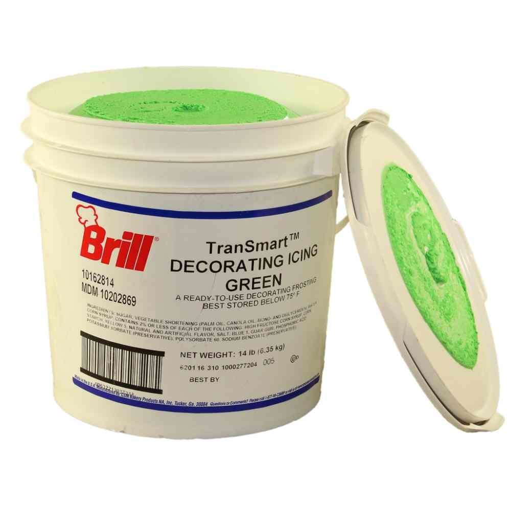 Brill Transmart Green Decorating Icing, 14 Pound Pail -- 1 each.