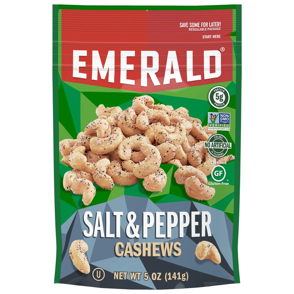 Emerald Sea Salt and Pepper Cashew, 5 Ounce -- 6 per case.