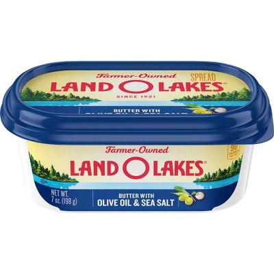 Land O Lakes Spreadable Butter with Olive Oil and Sea Salt, 7 Ounce -- 12 per case.