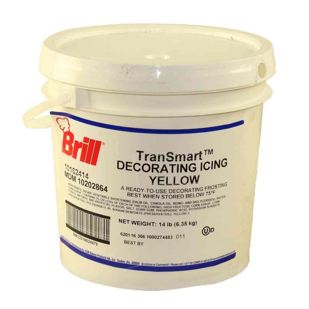 Brill Transmart Yellow Decorating Icing, 14 Pound Pail -- 1 each.