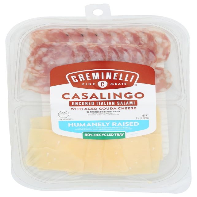 Creminelli Fine Meats Sliced Casalingo and Gouda, 2.2 Ounce -- 12 per case.