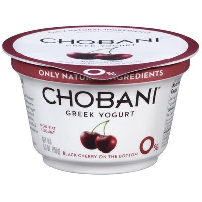 Chobani Black Cherry on the Bottom Non Fat Greek Yogurt, 5.3 Ounce -- 12 per case