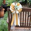 Ivory and Gold Wedding Pull Bows with Tulle Tails and Rosebuds - 8" Wide, Set of 6, Pew Bows, Christmas, Anniversary, Reception, Birthday, Fundraiser view 4