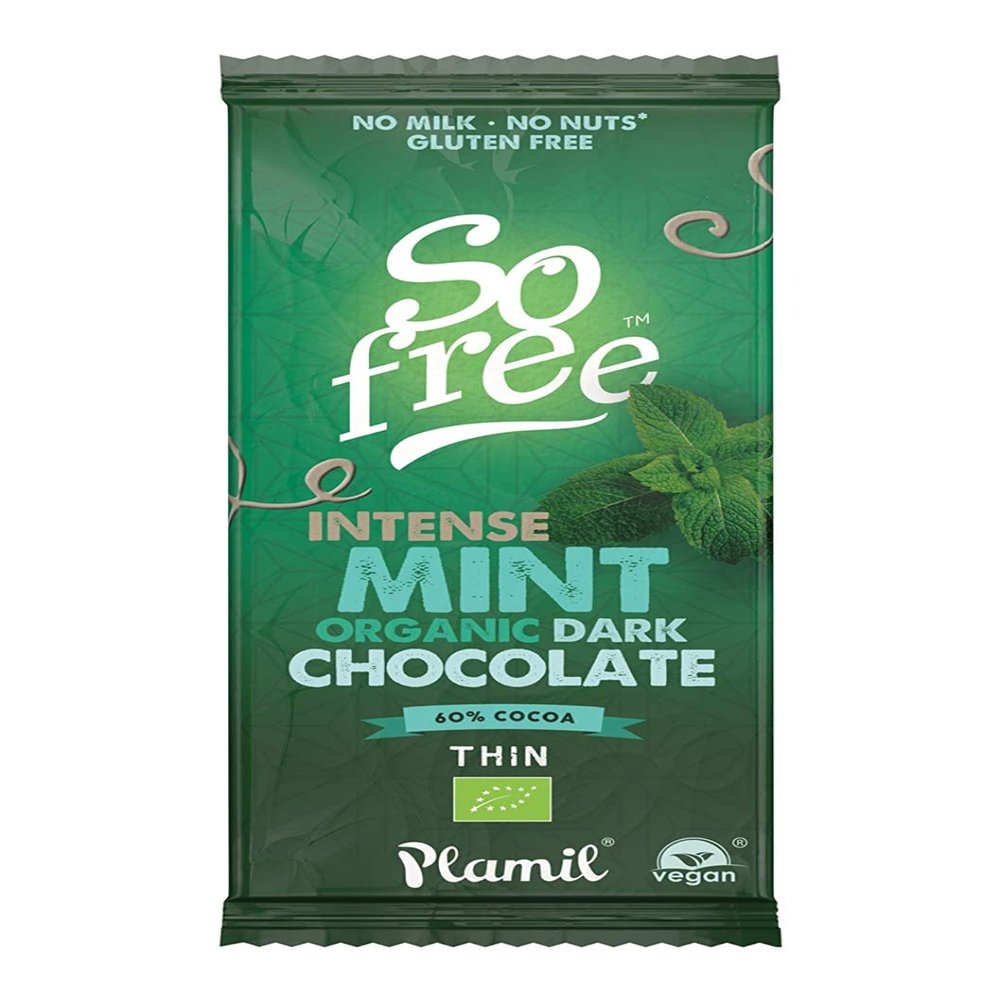 Plamil Organic Intense Mint So Free Chocolate Bar 2.82 oz